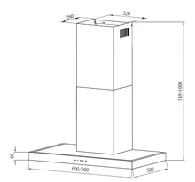 Т-образная вытяжка KRONA RUT 600 inox 3P-S — фотография 5