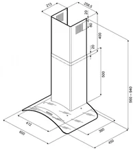 Т-образная вытяжка KRONA SABRINA 600 inox/glass push button — фотография 13