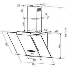 Наклонная вытяжка KRONA TALLI 900 inox/black glass 3P — фотография 3