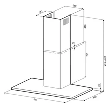 Т-образная вытяжка KRONA RINA 600 inox PB — фотография 7