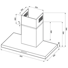 Т-образная вытяжка KRONA Levana 900 inox PB — фотография 2