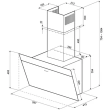 Наклонная вытяжка KRONA Kristen 600 black/inox S — фотография 15