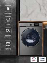 Стирально-сушильная машина с инвертором и паром LEX LWM12812GRID — фотография 1