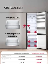 Холодильник отдельностоящий с инвертором LEX LKB201IXIDMax — фотография 2