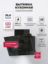 Вытяжка кухонная наклонная LEX Mio G 600 Black — фотография 1