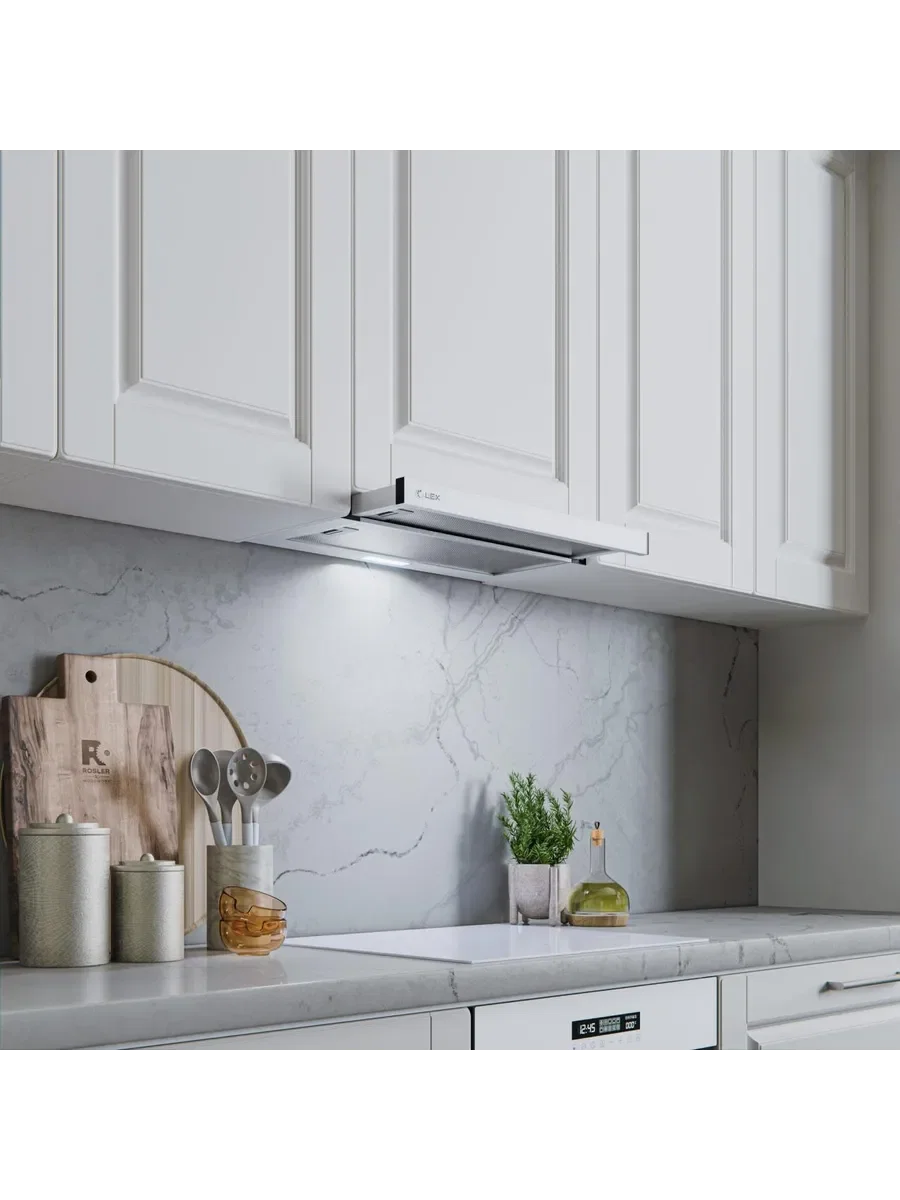Вытяжка кухонная встраиваемая LEX HIDE 600 WHITE — фотография 1