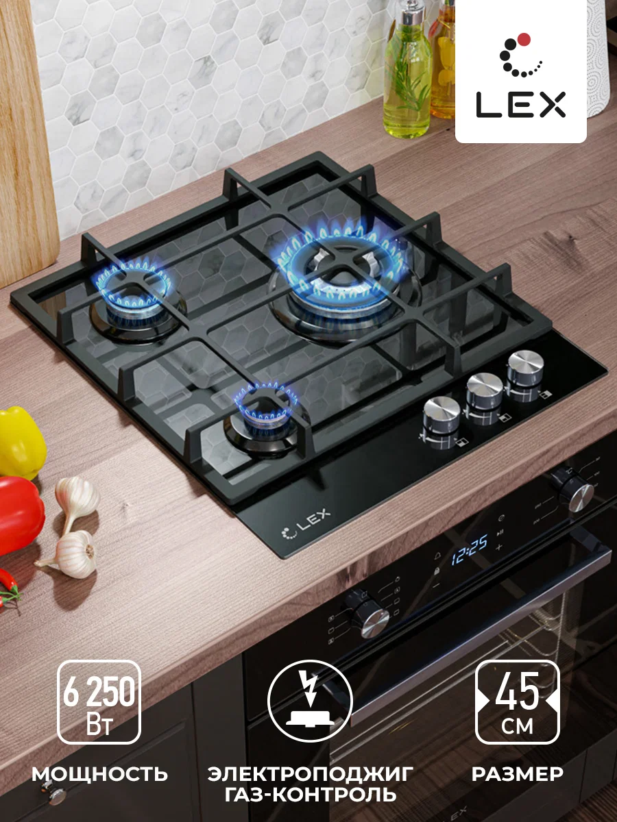 Варочная панель газовая LEX GVG 431 BL — фотография 1