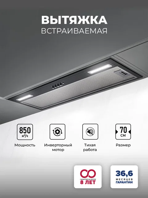 Вытяжка кухонная встраиваемая LEX HYPER 900 Inverter BL