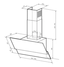 Вытяжка кухонная наклонная LEX ARIA 900 IVORY — фотография 4