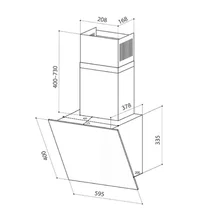 Вытяжка кухонная наклонная LEX Touch 600 Ivory Light Белый антик — фотография 3
