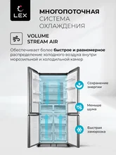 Холодильник трехкамерный полувстраиваемый с инвертором LEX LCD485StGIDBI — фотография 5
