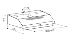 Вытяжка кухонная плоская LEX Simple 600 Ivory Light (Белый Антик) — фотография 5
