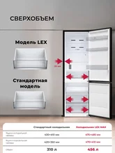 Холодильник отдельностоящий с инвертором LEX LKB201BLGIDMax — фотография 2