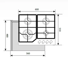 Варочная панель газовая LEX GVG 6040-1 IV Light Белый антик — фотография 5