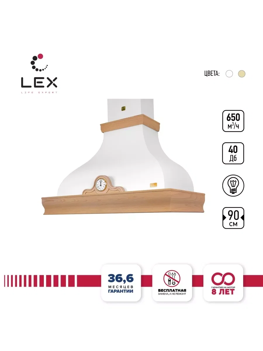 Вытяжка кухонная рустика LEX NAPOLI 900 White — фотография 1