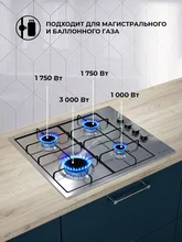 Варочная панель газовая LEX GVS 644-1 IX — фотография 2