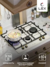 Варочная панель газовая LEX GVG 6043 C IV Light Белый антик — фотография 1