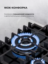 Варочная панель газовая с сенсорным таймером LEX GVG 646T BBL — фотография 4