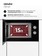 Микроволновая печь встраиваемая LEX BIMO 15.01N BL — фотография 5