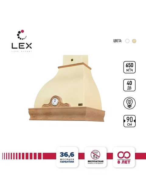 Вытяжка кухонная рустика LEX NAPOLI 900 Ivory