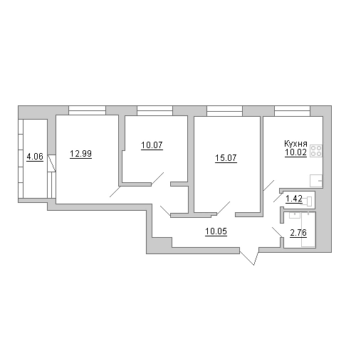 Планировка: 3‑комнатная · 71,1 м² · ЖК «Лондон Парк»