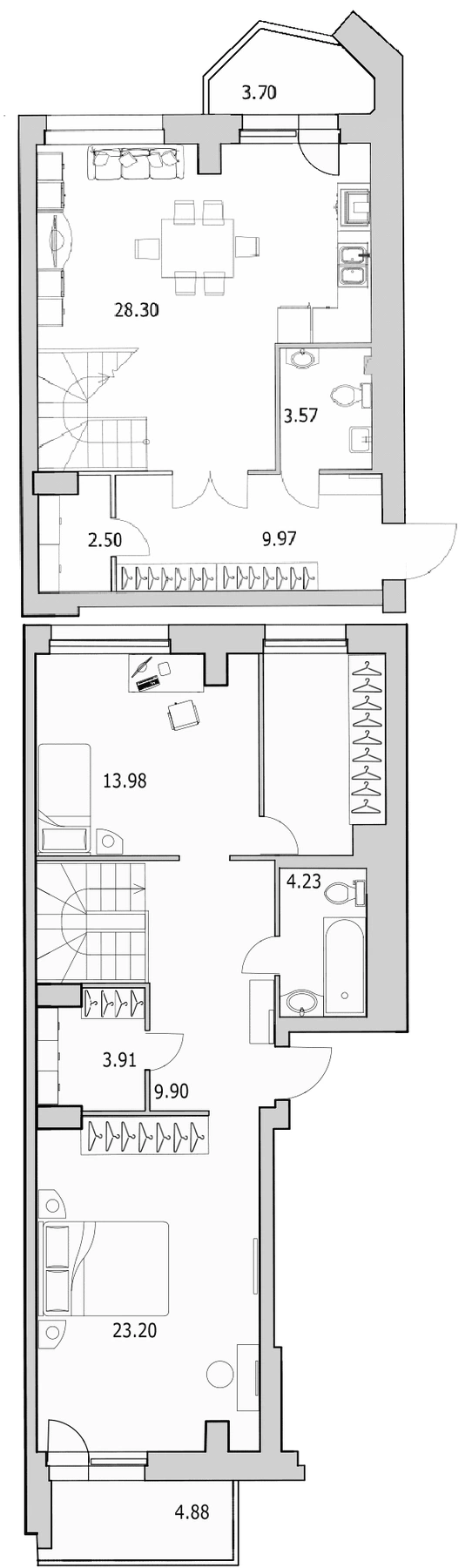 Планировка: 2‑комнатная · 112,7 м² · ЖК «Байрон»