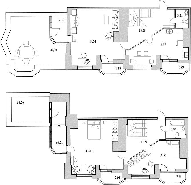Планировка: 3‑комнатная · 185,4 м² · ЖК «Байрон»